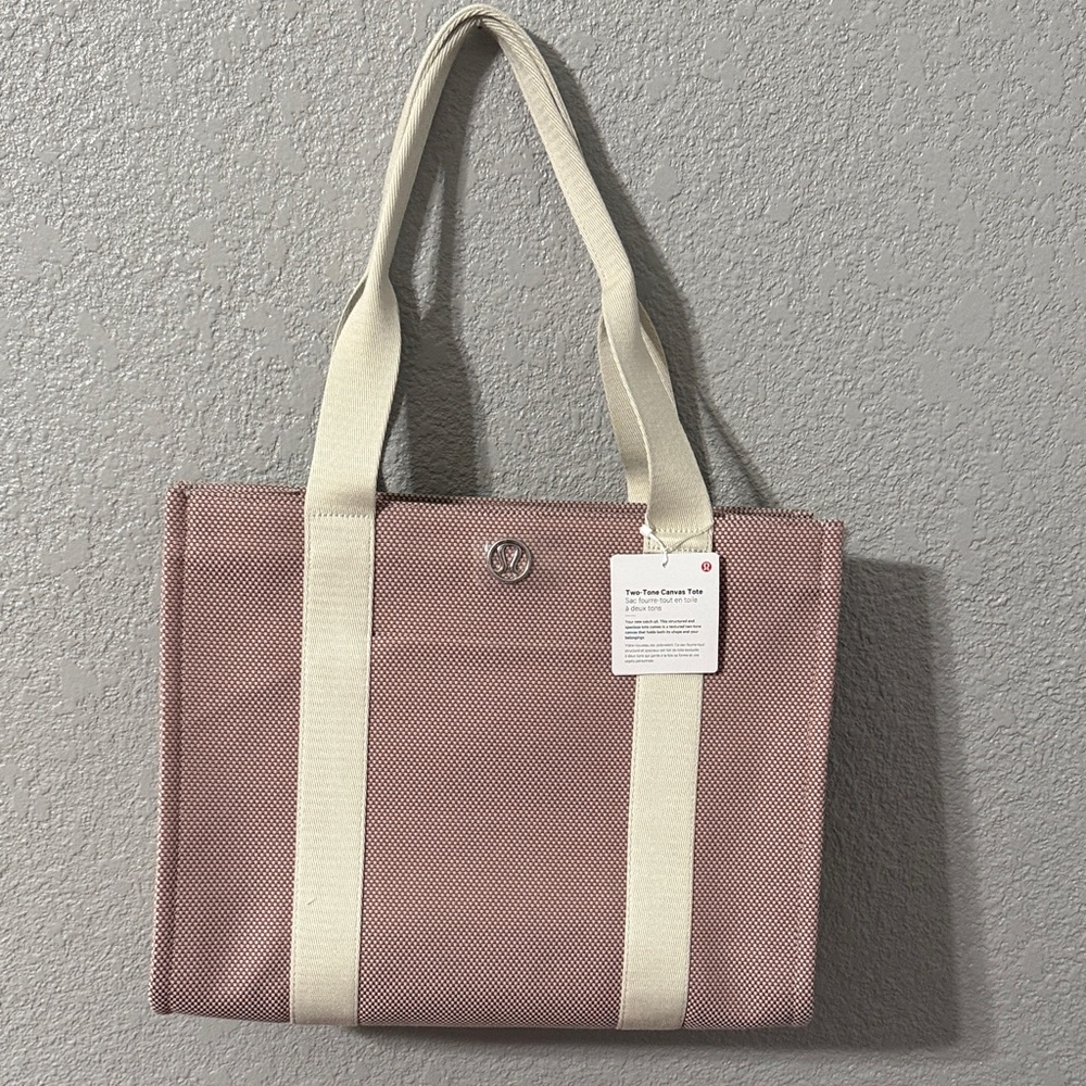 Lululemon Two Tone canvas Tote 10L in spiced chai and bone - Picture 3 of 7